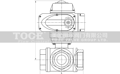 電動三通球閥結構尺寸CAD圖紙 電動三通球閥結構尺寸CAD圖紙