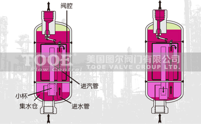 不銹鋼倒吊桶過(guò)熱蒸汽疏水閥構(gòu)造原理 不銹鋼倒吊桶過(guò)熱蒸汽疏水閥構(gòu)造原理